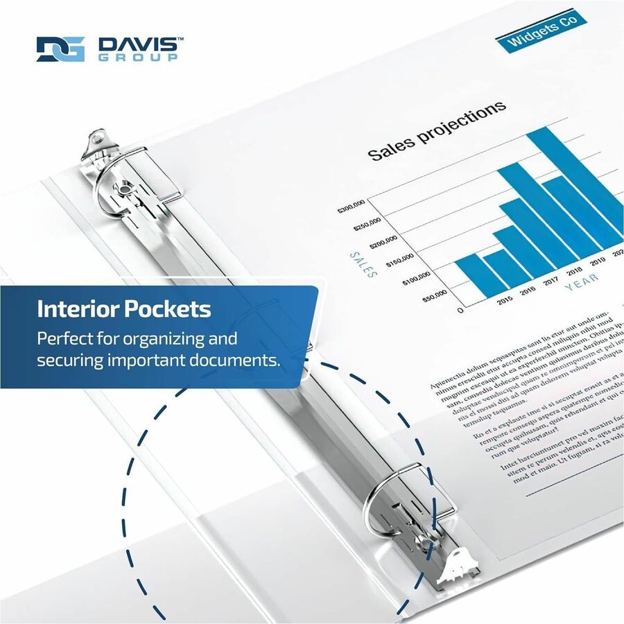Davis Group Premium Economy, Angle D Ring, Binder, (White, 2")