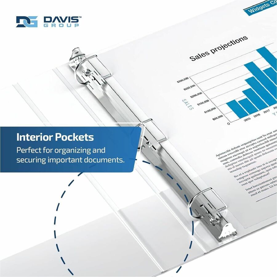 Davis Group Premium Economy, Angle D Ring, Binder, (White, 3")