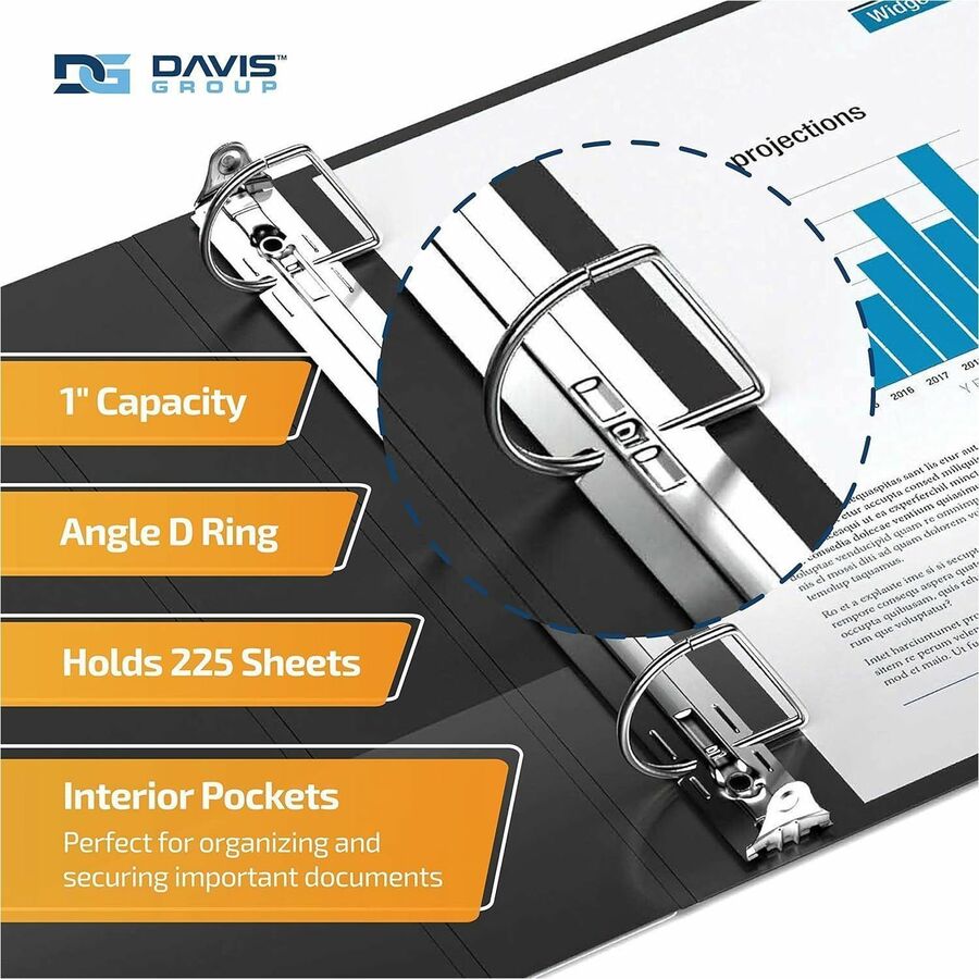 QuickFit View Binder, 3-Ring Binder, Angle D Ring, 1 Inch, Black