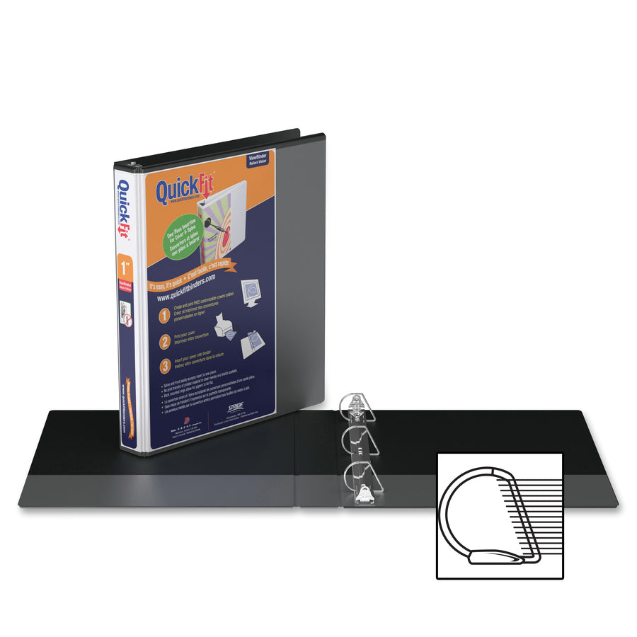 QuickFit View Binder - 1" D-Ring, Black