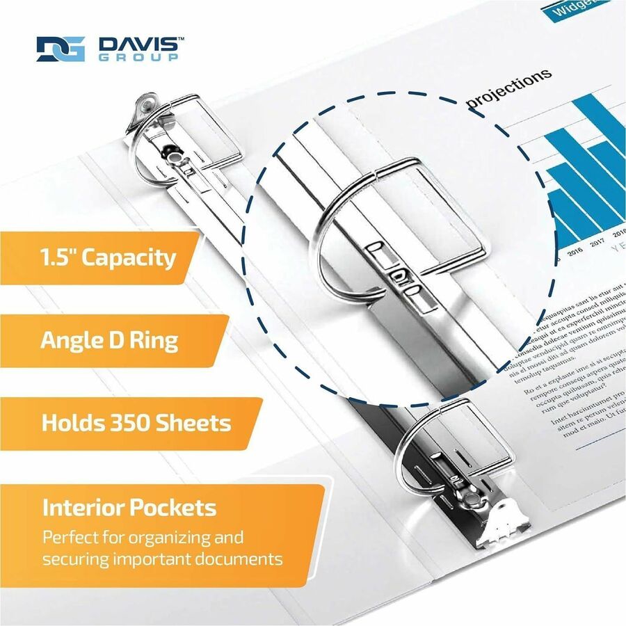 QuickFit View Binder, 3-Ring Binder, Angle D Ring, 1.5 Inch, White