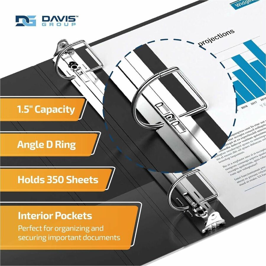 QuickFit View Binder, 3-Ring Binder, Angle D Ring, 1.5 Inch, Black
