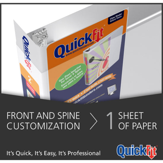 QuickFit View Binder, 3-Ring Binder, Angle D Ring, 2 Inch, Black