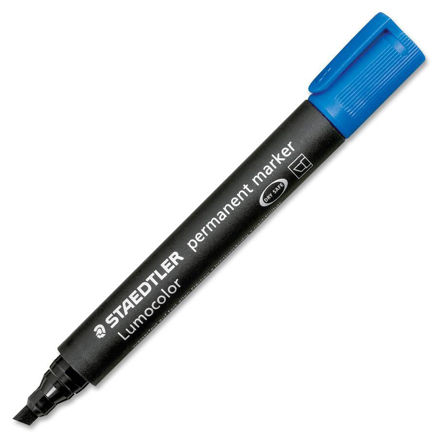 Staedtler Lumocolor Permanent Marker - Blue, Chisel Tip
