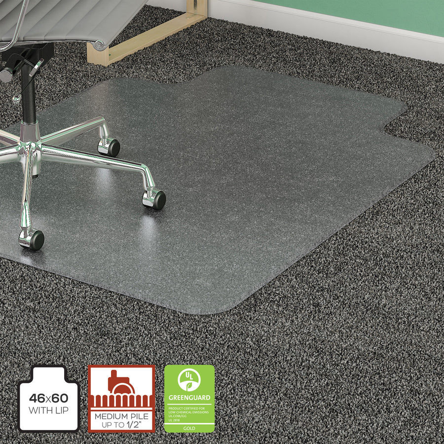 Lorell Medium-Pile Wide Lip Chairmat 46" x 60"