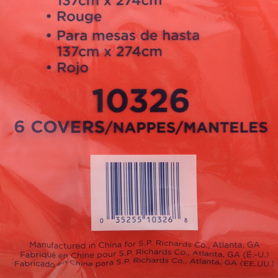 Genuine Joe Plastic Rectangular Table Covers - White