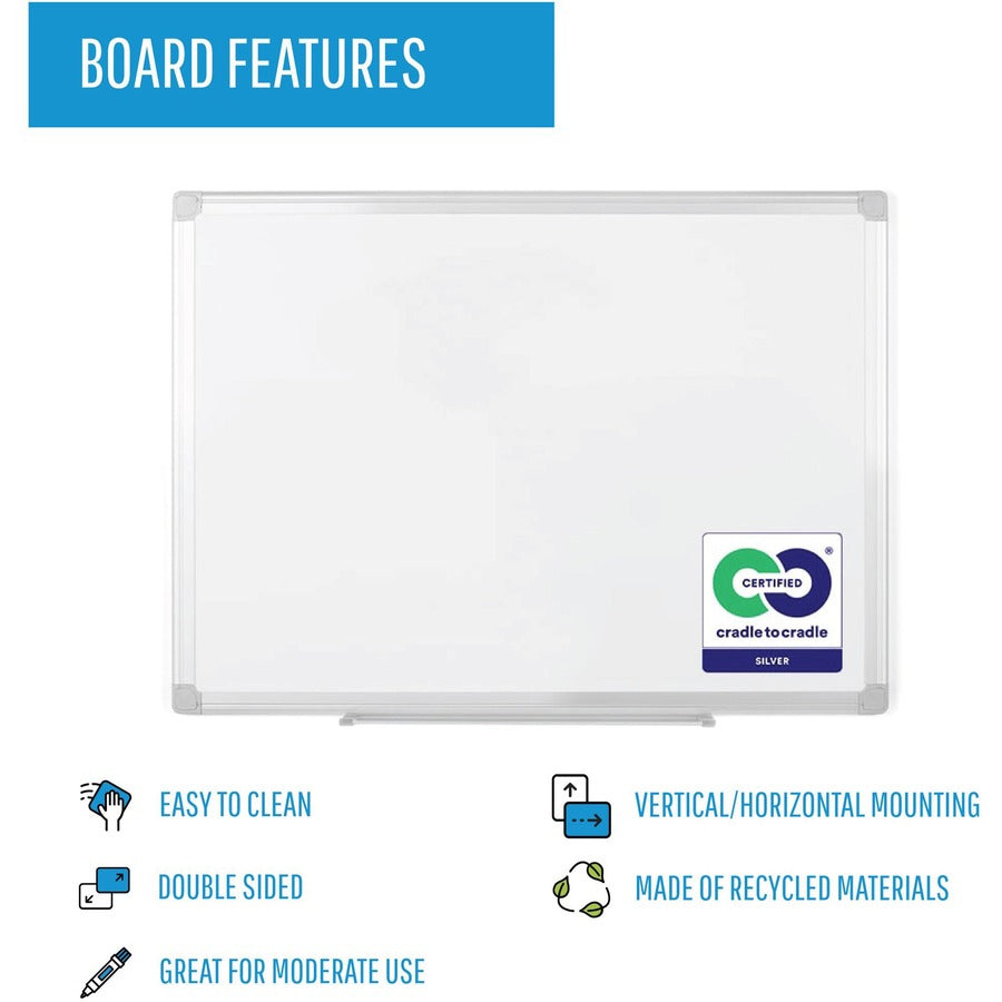 MasterVision Earth Silver Easy-Clean Dry-erase Board - BVCMA2700790