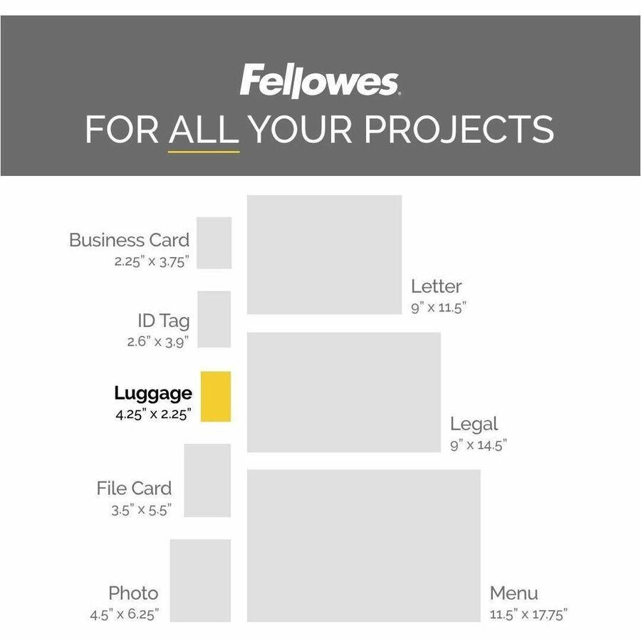 Fellowes Glossy Laminating Pouches — Luggage Tag with Loop, 5 mil, 25-Pack