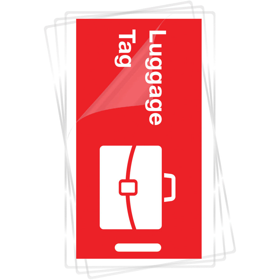 Fellowes Glossy Laminating Pouches — Luggage Tag with Loop, 5 mil, 25-Pack