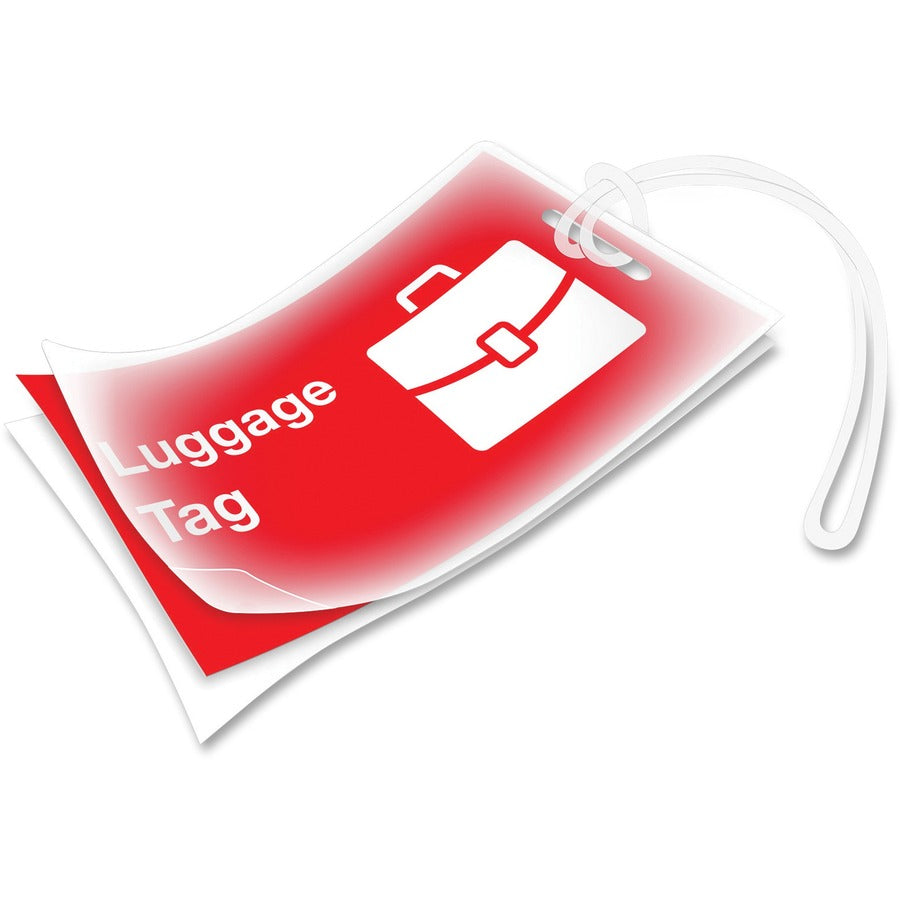 Fellowes Glossy Laminating Pouches — Luggage Tag with Loop, 5 mil, 25-Pack