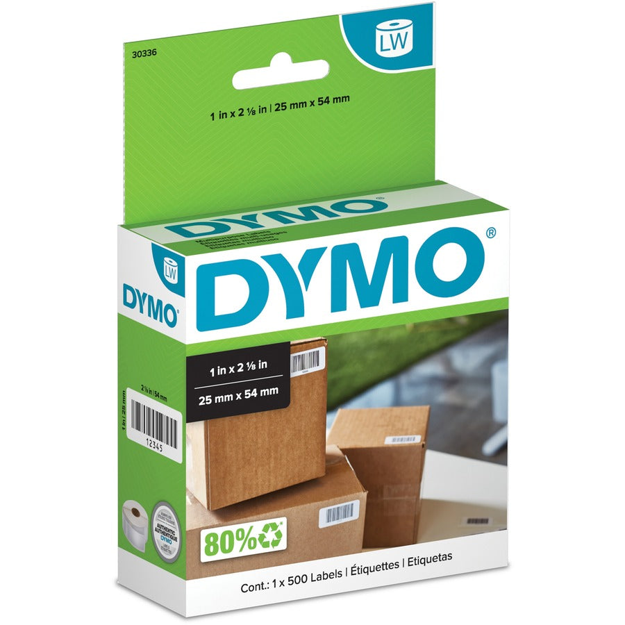 DYMO LabelWriter Multipurpose Labels 30336, 1 x 2-1/8 in, White, 500/Roll