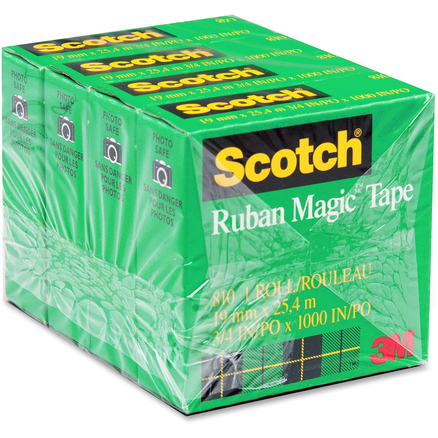 3M Scotch Magic Tape, ¾ in x 27.3 yd, 4-Pack