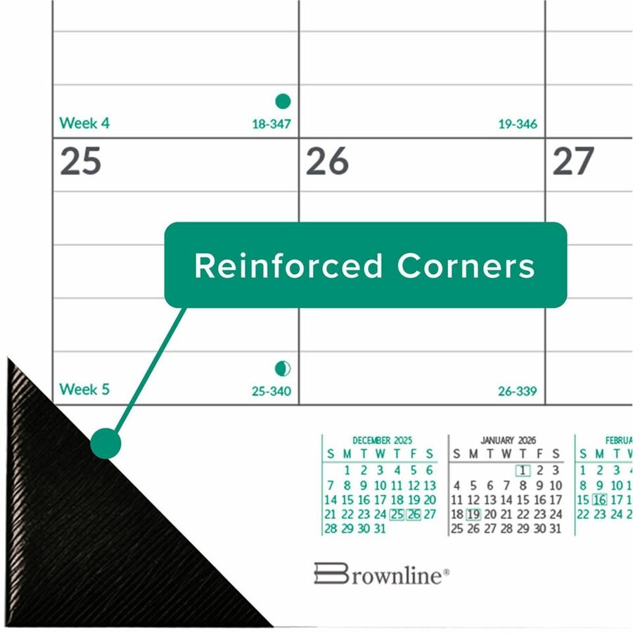 Brownline Ecologix Monthly Desk Pad Calendar 22"x 17" , English