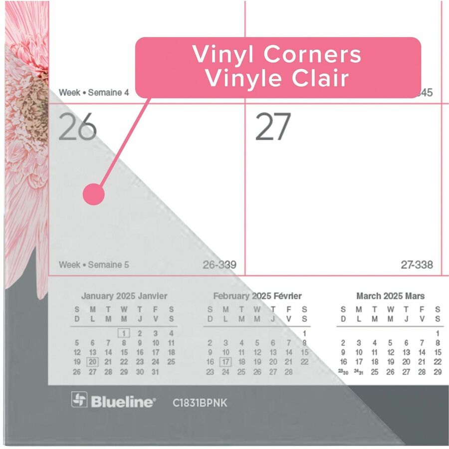 Calendrier ruban rose Blueline
