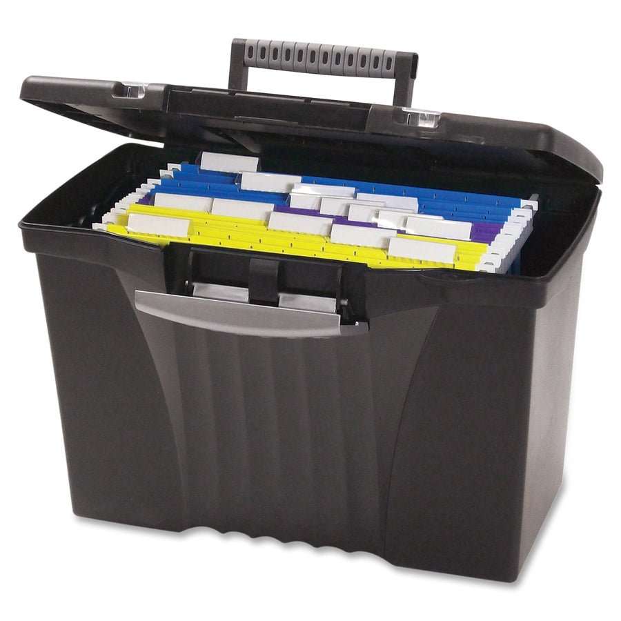 Storex Supply Compartment Plastic File Box
