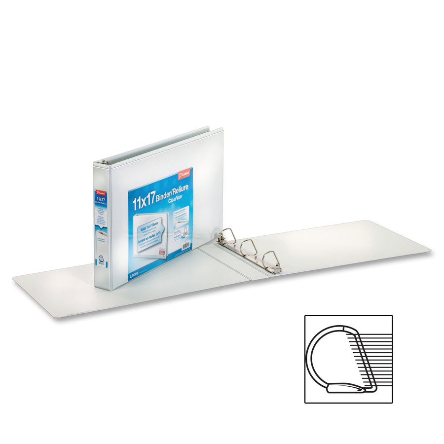 Classeur à anneaux en D Cardinal&reg; ClearVue pour tabloïd - 2 po