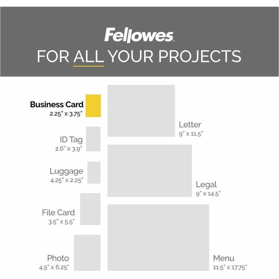 Fellowes Premium Glossy Laminating Pouches — Business Card, 5 mil, 25-Pack