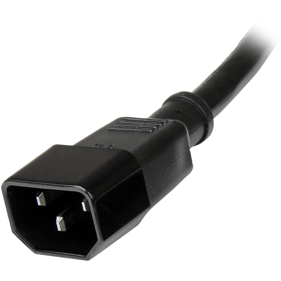 StarTech.com 1ft (0.3m) Power Extension Cord, C14 to C13, 10A 125V, 18AWG, Computer Power Cord Extension, Power Supply Extension Cable
