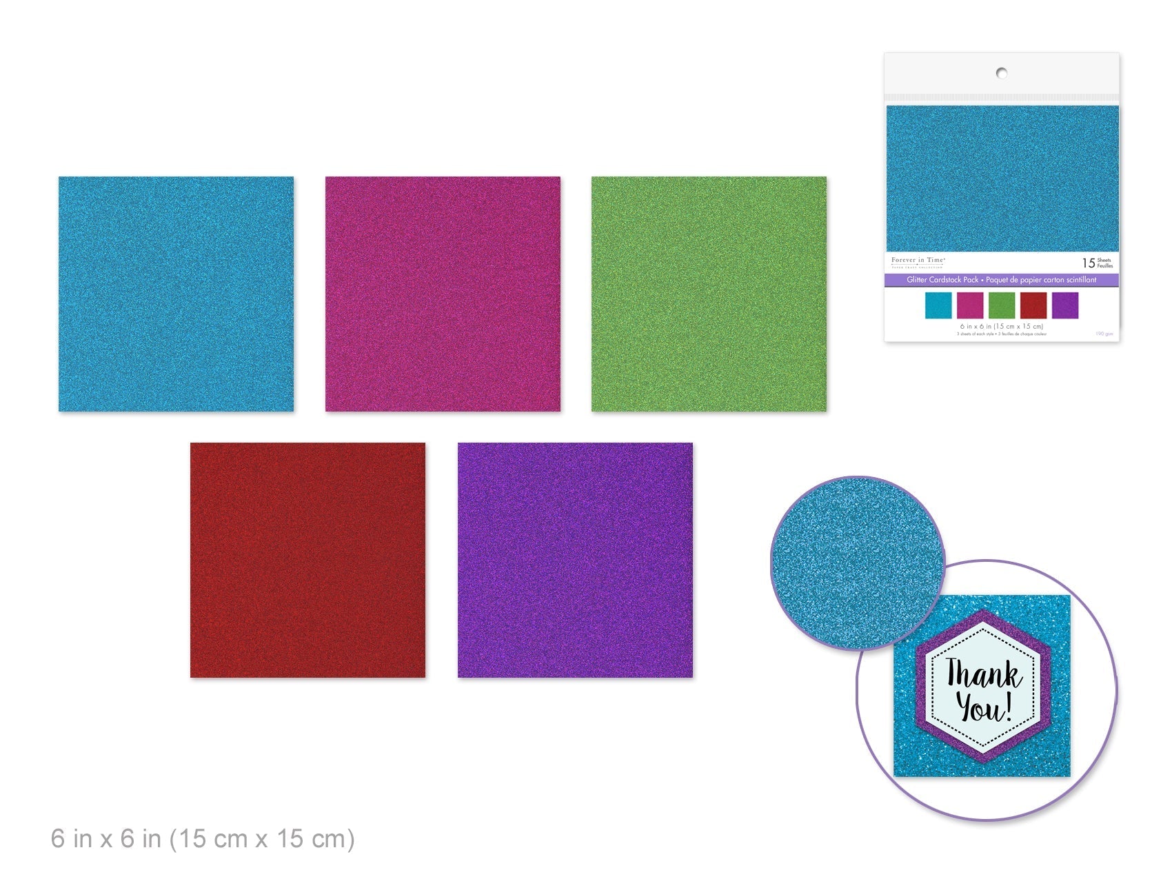 Textura Cardstock 6x6" Glitter Effects 15pk