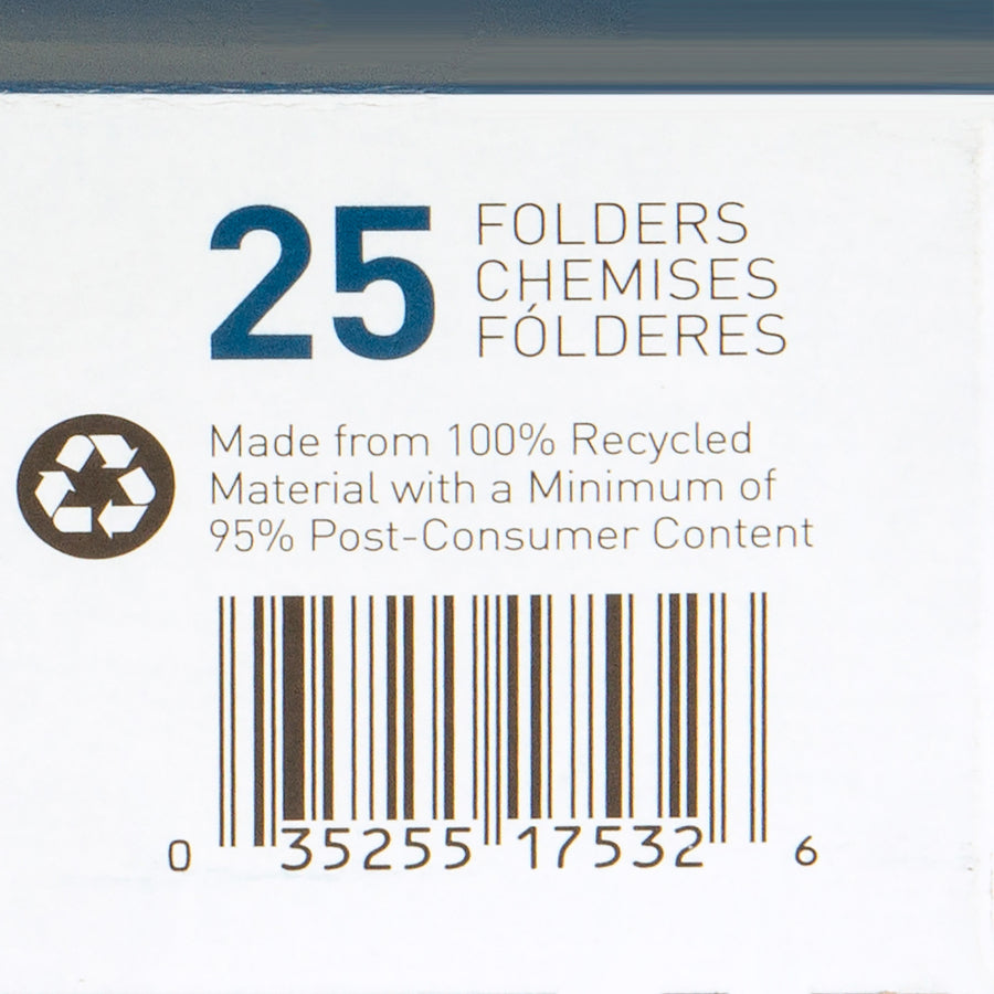 Dossier suspendu Business Source recyclé 1/3, coupe onglet, format Lettre