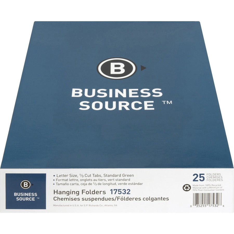 Dossier suspendu Business Source recyclé 1/3, coupe onglet, format Lettre