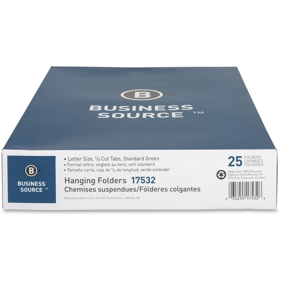 Dossier suspendu Business Source recyclé 1/3, coupe onglet, format Lettre