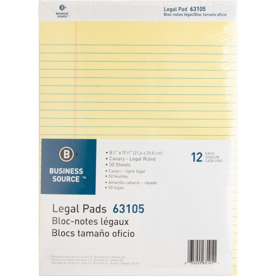 Blocs-notes lignés format légal micro-perforés Business Source - BSN63108