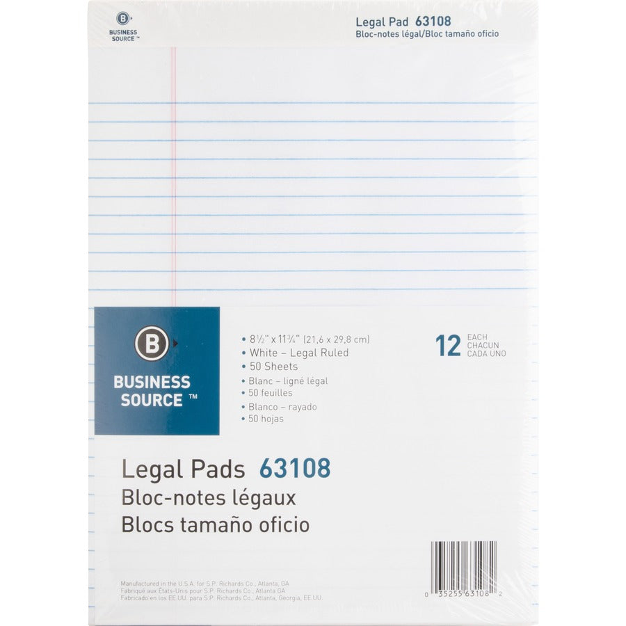 Blocs-notes lignés de format légal micro-perforés Business Source - BSN63108