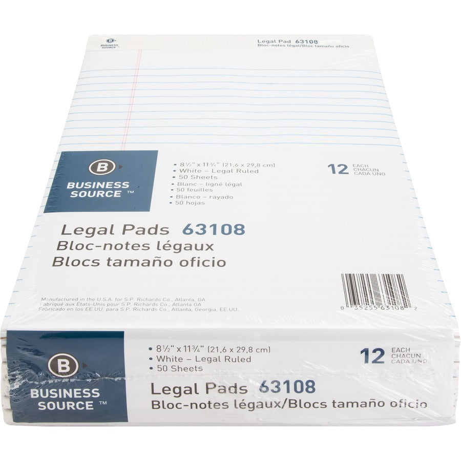Blocs-notes lignés de format légal micro-perforés Business Source - BSN63108