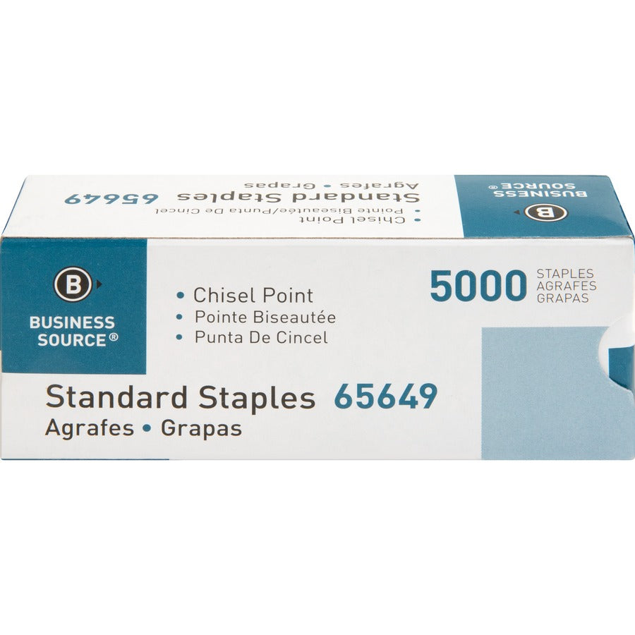 Agrafes standard – Patte de 1/4" – Couronne de 1/2" – 30 feuilles – 5000 unités