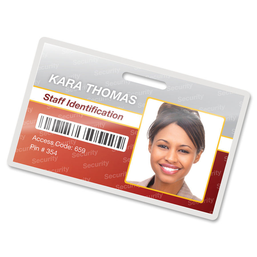 Fellowes Punched ID Card Glossy Laminating Pouches — 5 mil, 25-Pack