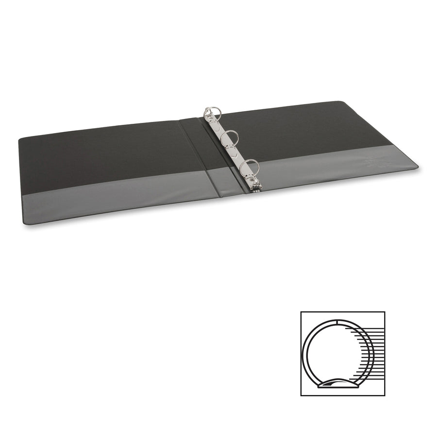 Business Source Basic Round-Ring Binder — 1", Black