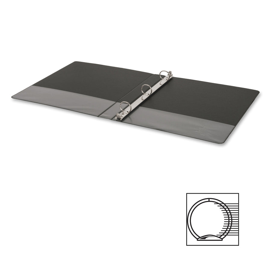 Business Source Basic Round-Ring Binder — 1", Black