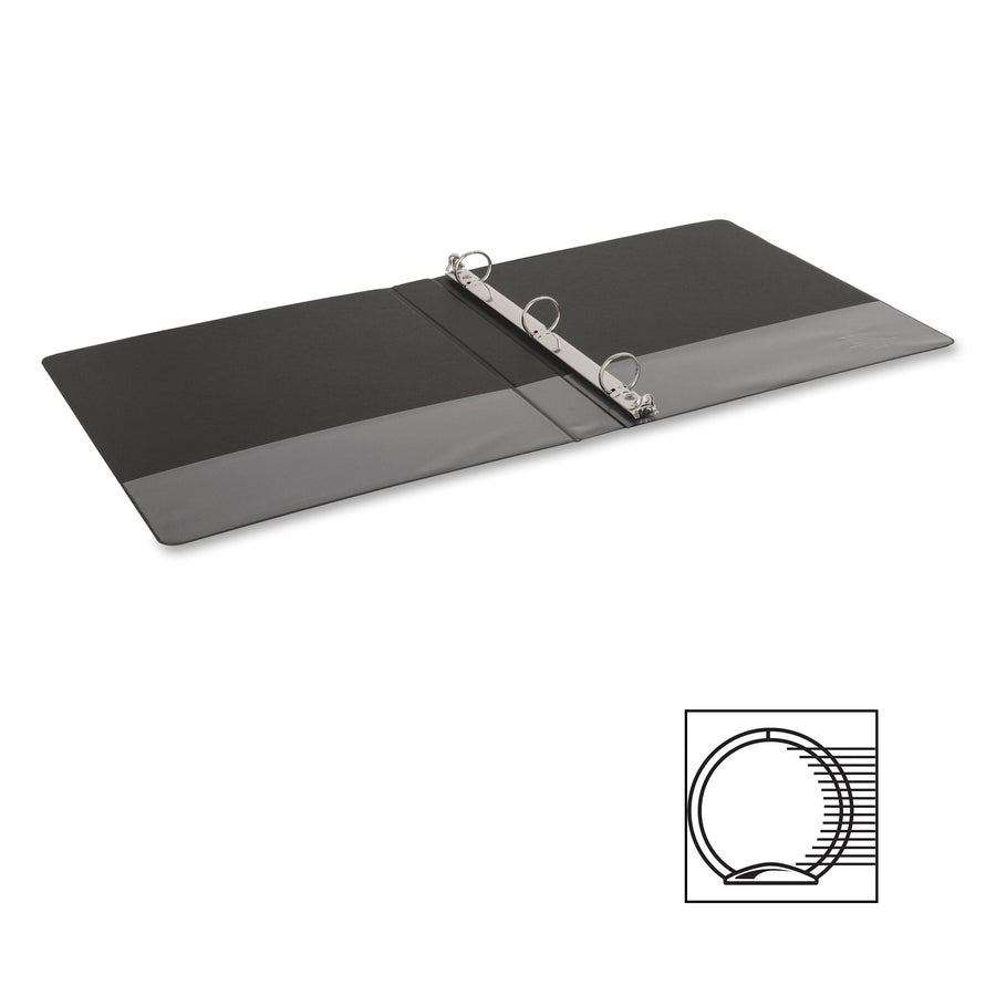 Business Source Basic Round-Ring Binder — 1", Black