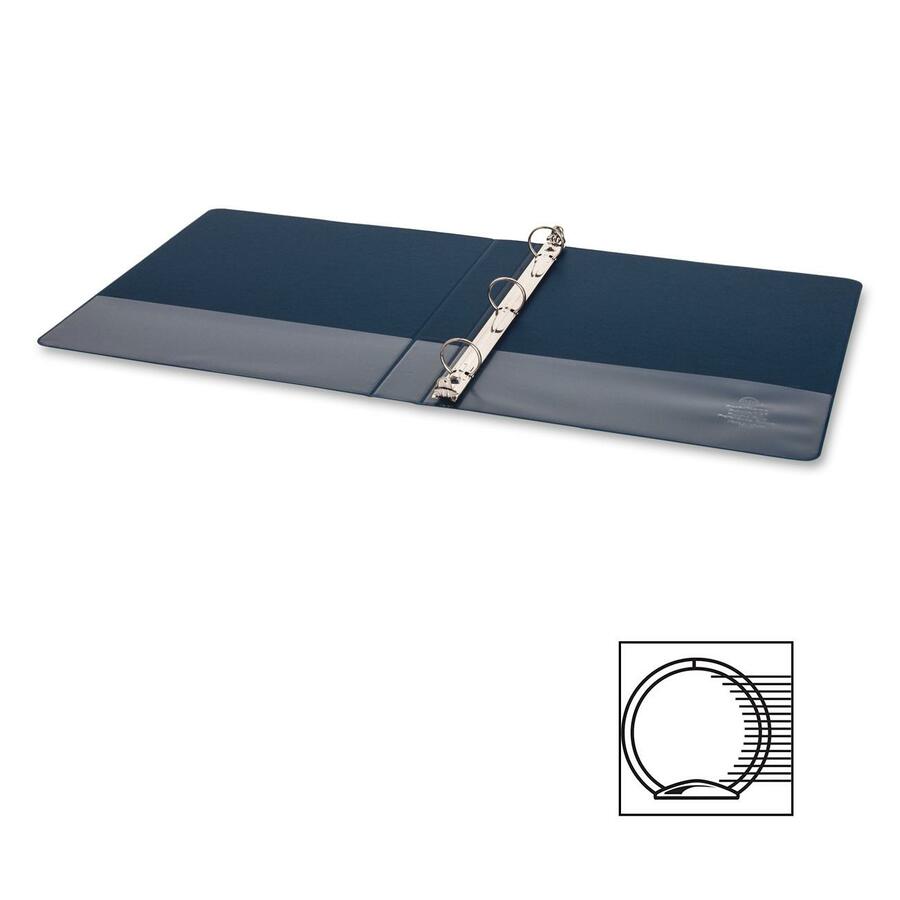Business Source Basic Round-Ring Binder — 1", Dark Blue