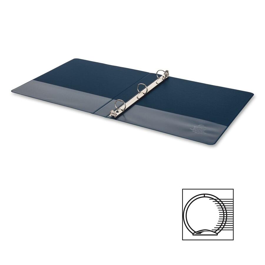 Business Source Basic Round-Ring Binder — 1", Dark Blue