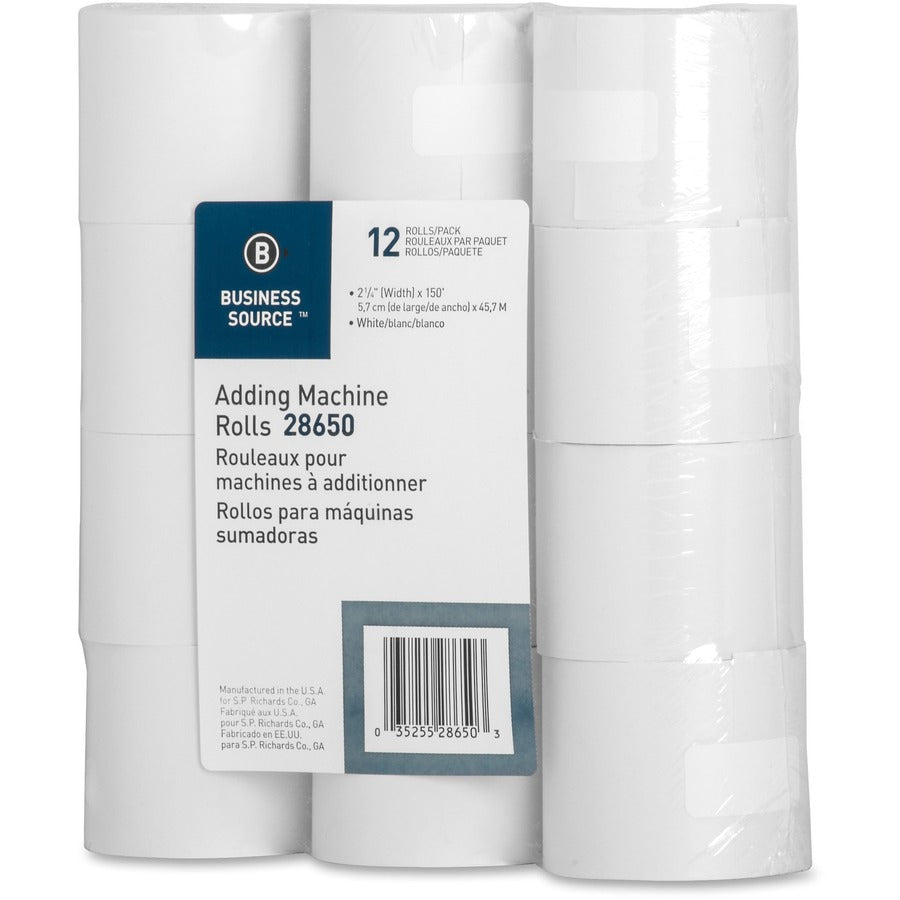 Rouleaux de papier pour machine à calculer Business Source - 2 ¼ po x 150 pi