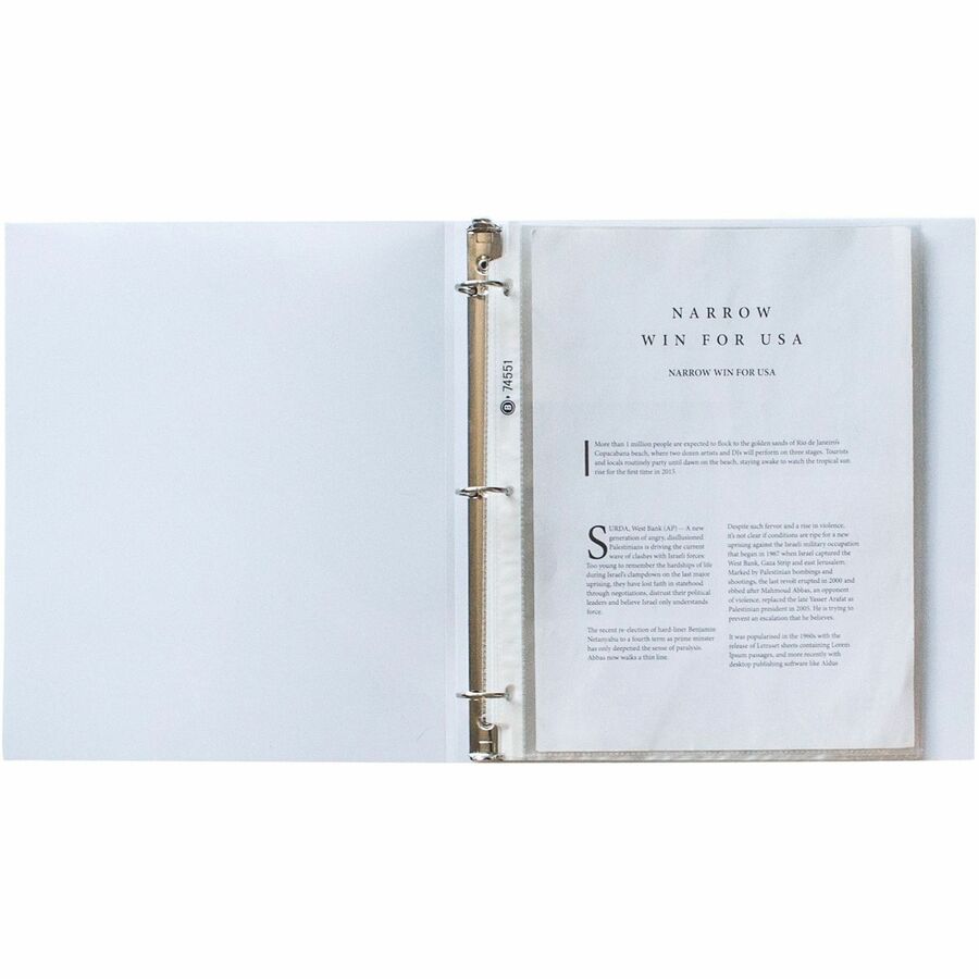 Protège-documents perforés transparents à chargement par le haut Business Source - BSN74551