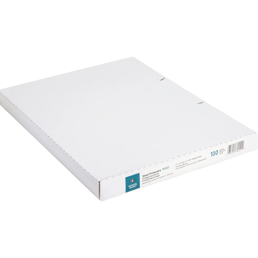 Protège-documents perforés transparents à chargement par le haut Business Source - BSN74551