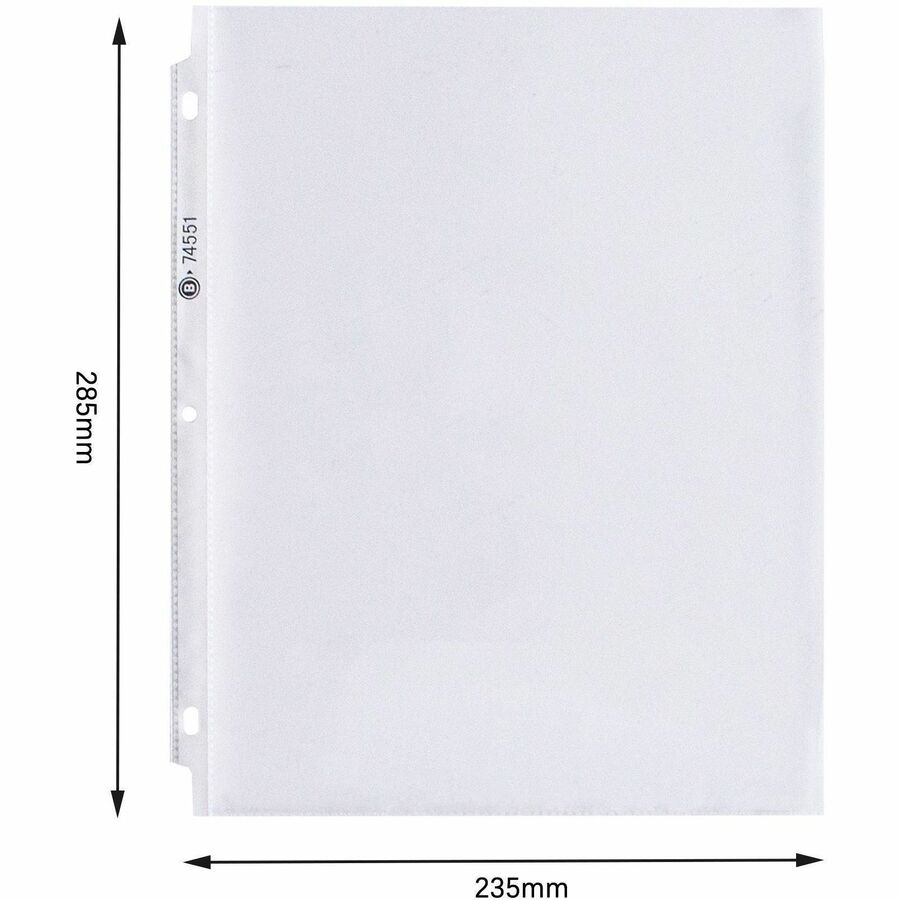 Protège-documents perforés transparents à chargement par le haut Business Source - BSN74551
