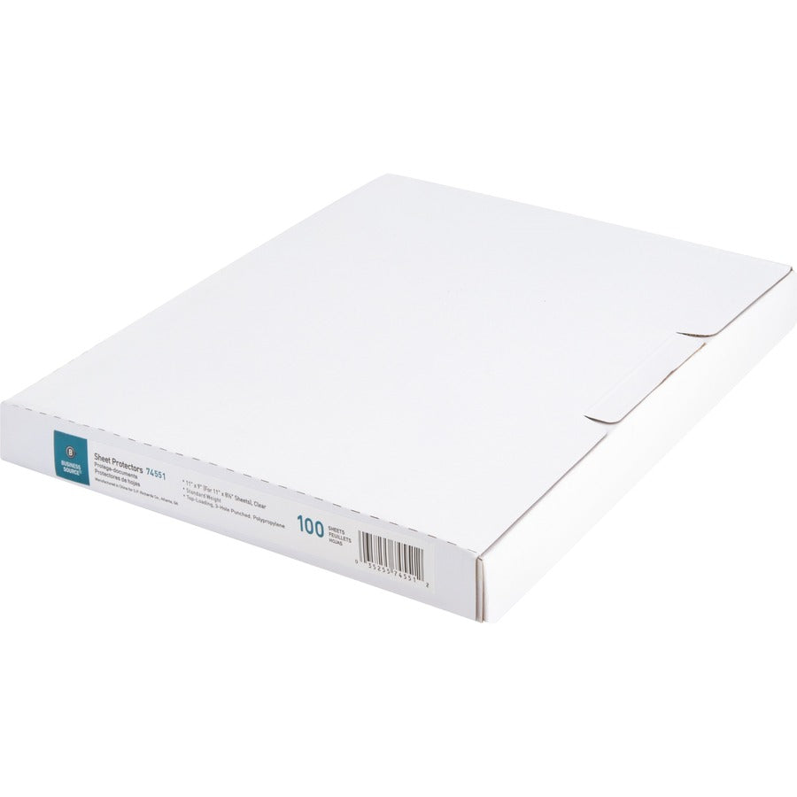 Protège-documents perforés transparents à chargement par le haut Business Source - BSN74551