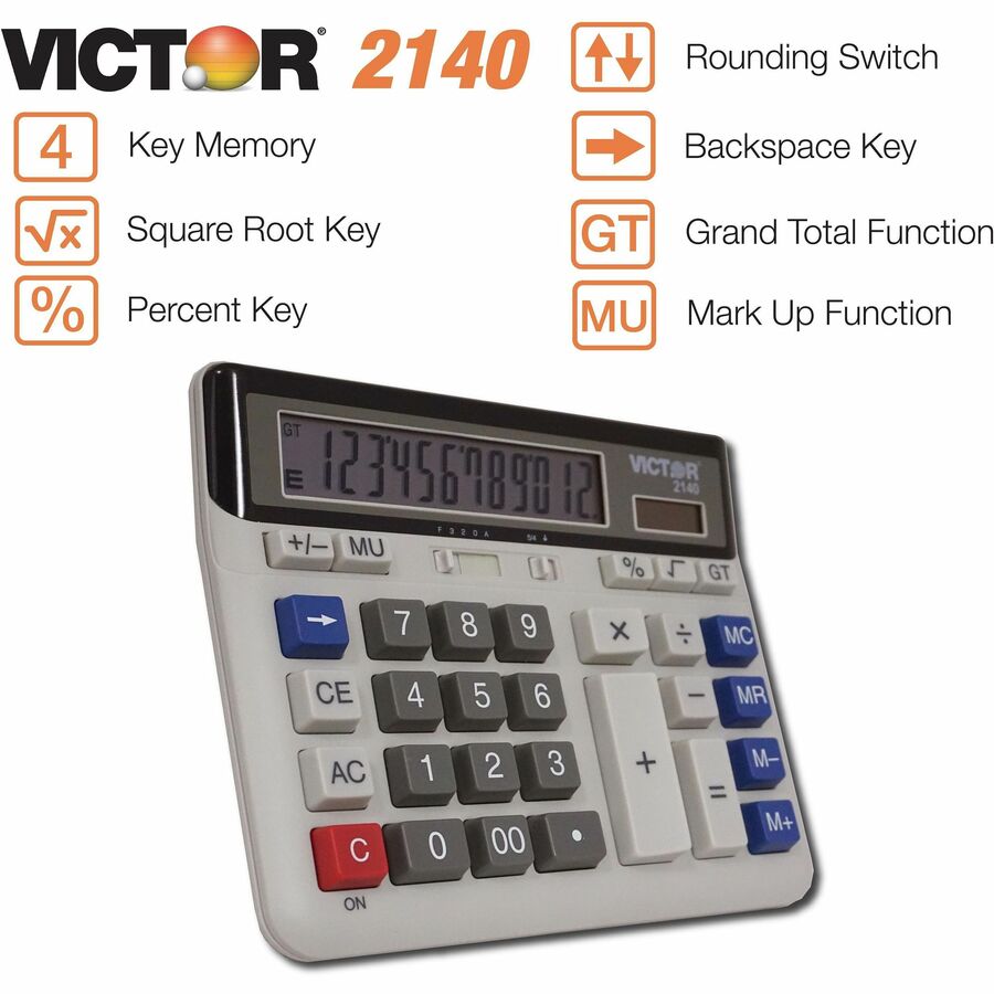 Victor 12-digit XL LCD Desktop Calculator