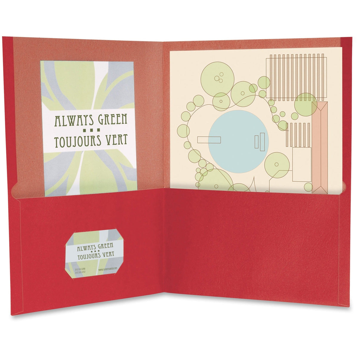 TOPS Recycled Twin-Pocket Portfolio - Letter, Red, 10/Pack