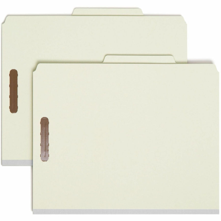 Smead Recycled Classification Folder - Letter, 2 Dividers, Gray/Green