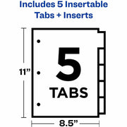 Intercalaires extra larges Avery Big Tab™ inscriptibles pour imprimantes laser et jet d'encre, 22,86 cm x 27,94 cm, 8 onglets, 1 jeu
