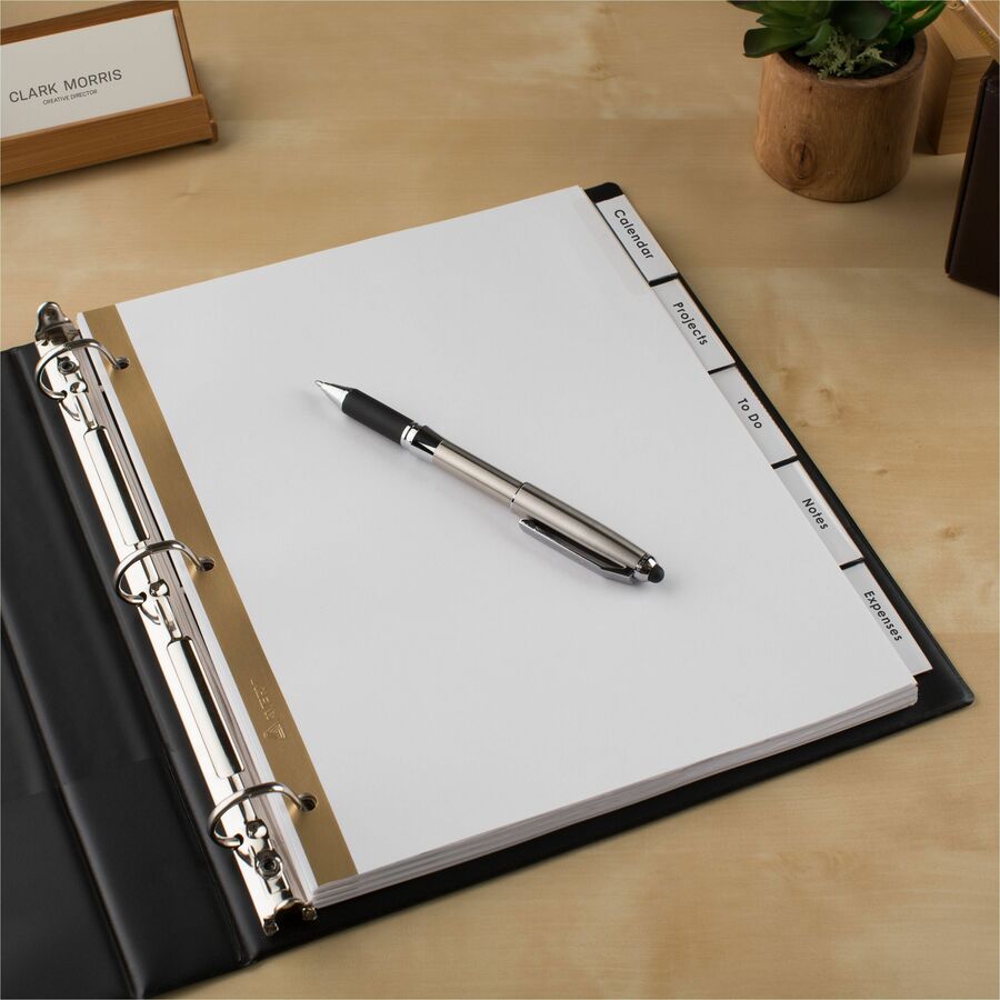 Intercalaires extra larges Avery Big Tab™ inscriptibles pour imprimantes laser et jet d'encre, 22,86 cm x 27,94 cm, 8 onglets, 1 jeu