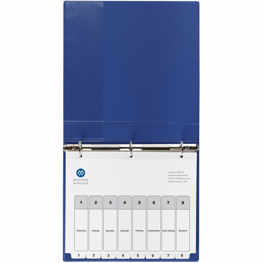 Intercalaires de table des matières Avery Ready Index pour imprimantes laser et jet d'encre, 8 onglets