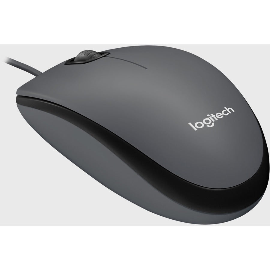 Souris USB filaire Logitech M100, 3 boutons, suivi optique 1000 DPI, ambidextre, compatible avec PC, Mac, ordinateur portable (gris)