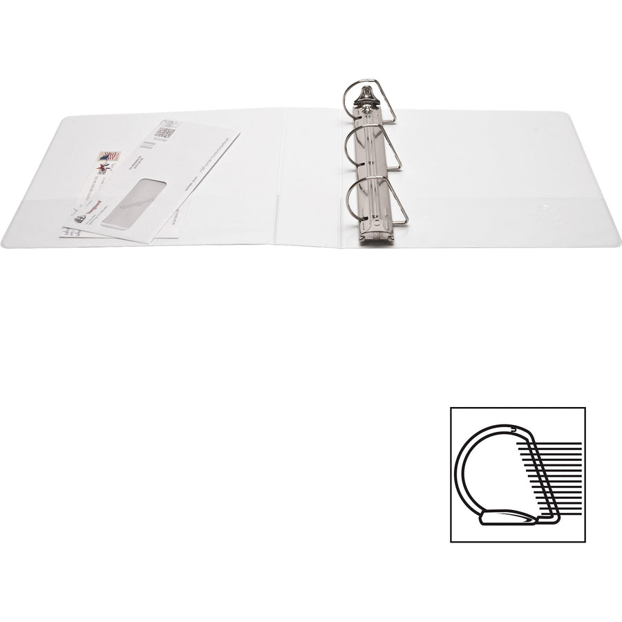Business Source Basic D-Ring View Binder — 2", White