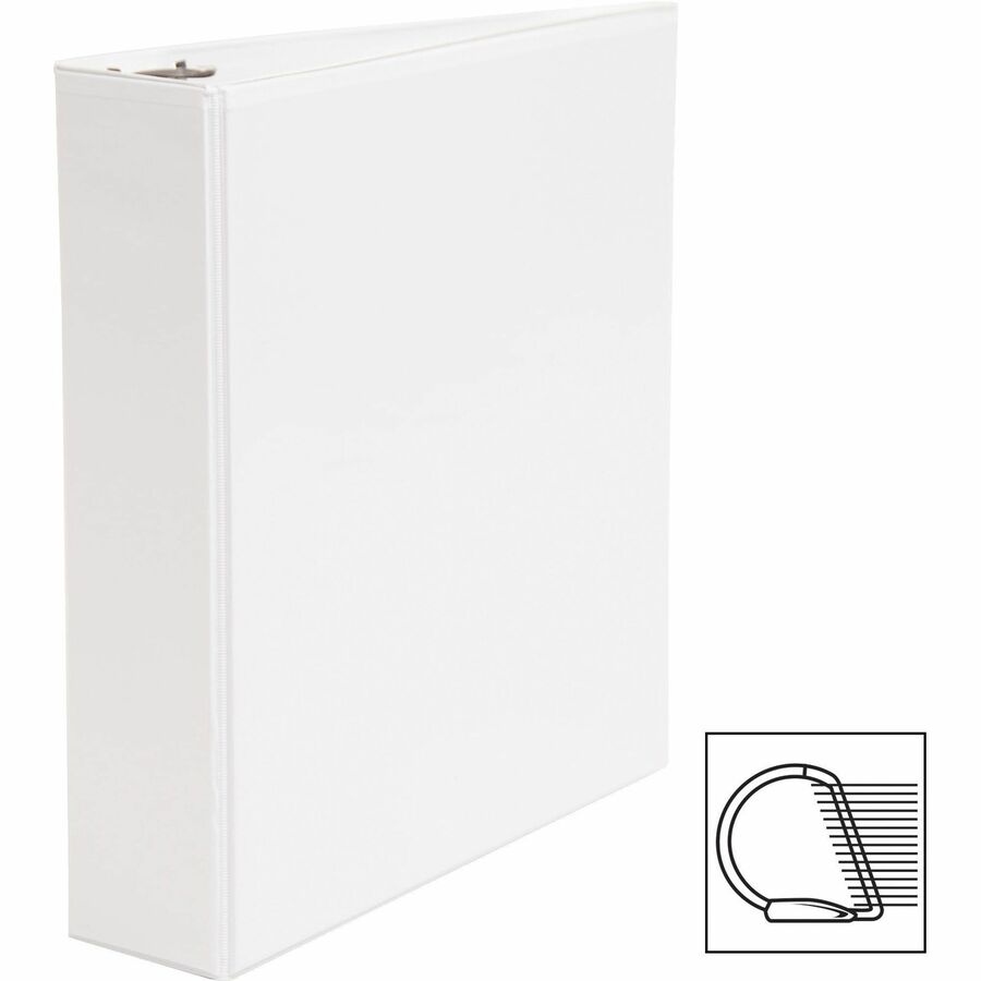 Business Source Basic D-Ring View Binder — 2", White